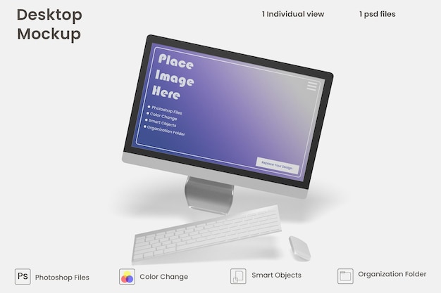Desktop screen mockup Premium Psd