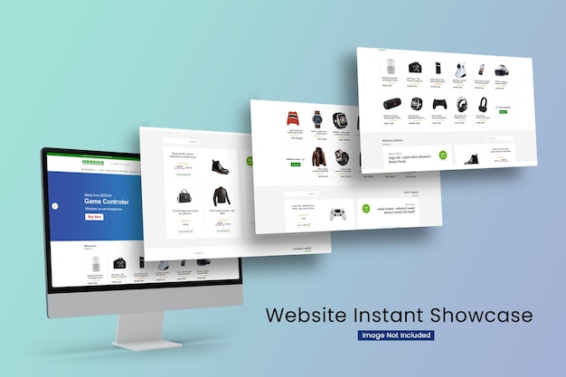 Desktop screen with website presentation mockup