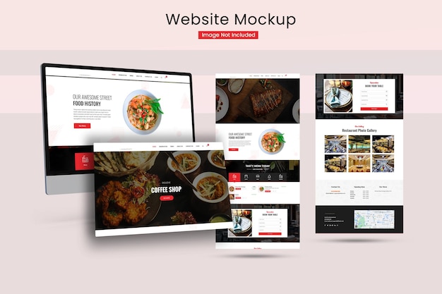 Desktop screen with website presentation mockup