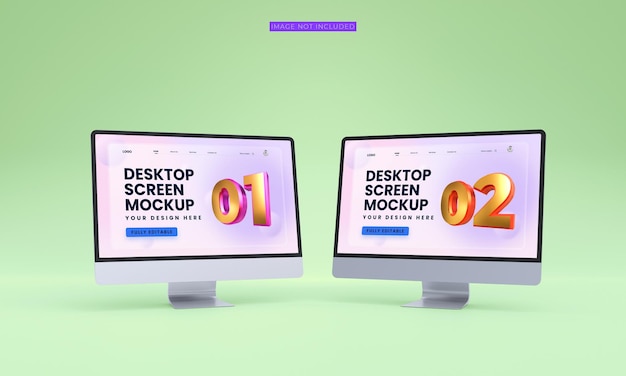 Desktop screens mockup Premium Psd