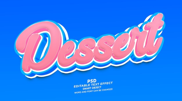 Dessert 3d editable text effect photoshop template