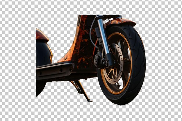 Detail of front wheel of scooter motorcycle High quality Realistic image