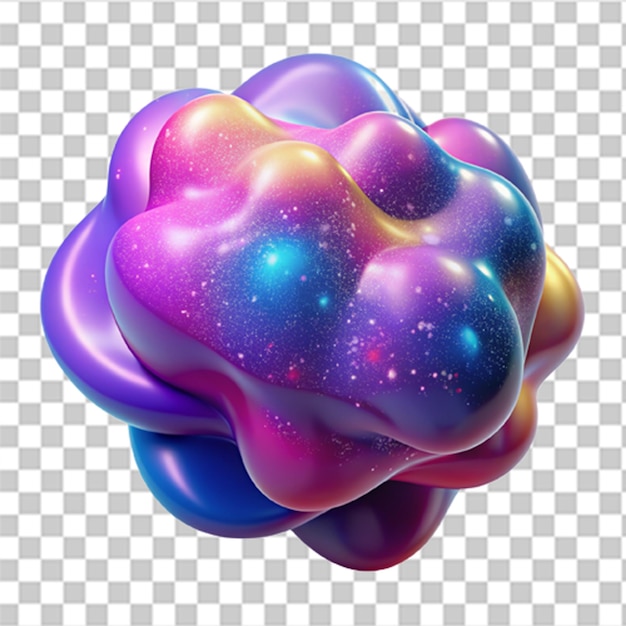 Detailed 3D Plastic Graphic of Abstract Nebula with Vibrant Colors and Cosmic Textures