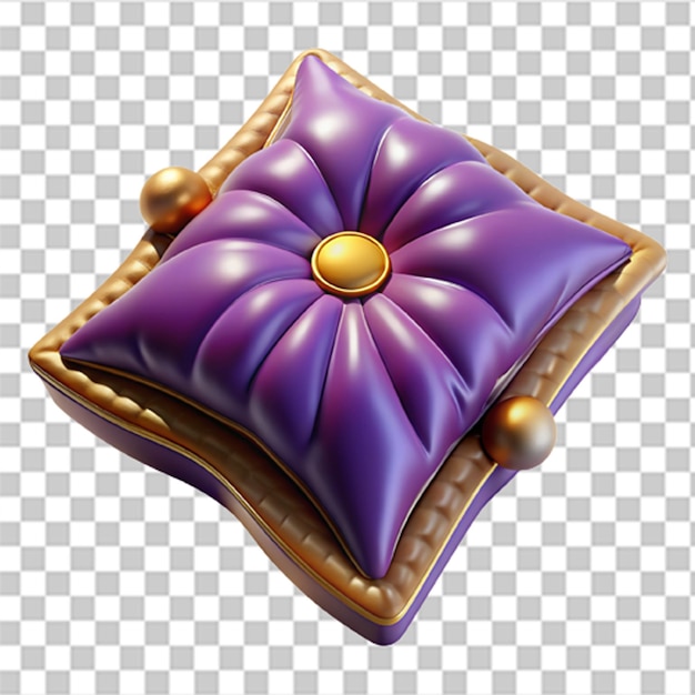 PSD detailed 3d plastic graphic of luxurious velvet pillow with plush textures and elegant design