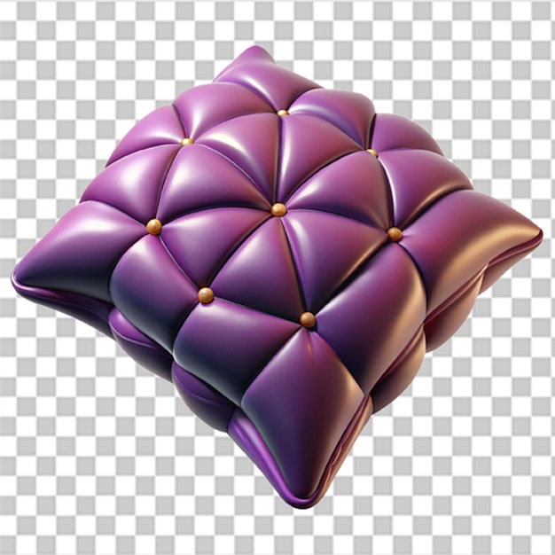 PSD detailed 3d plastic graphic of luxurious velvet pillow with plush textures and elegant design