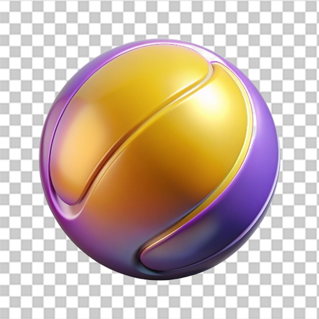 PSD detailed 3d plastic tennis ball icon with glossy finish and vibrant colors