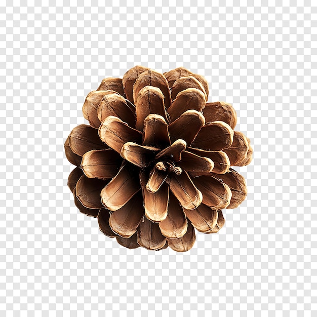 PSD detailed brown pine cone isolated on a transparent background for creative projects