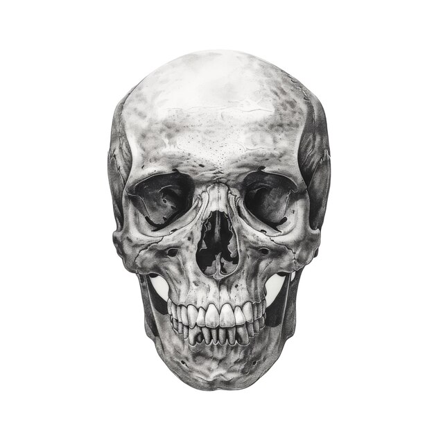 PSD a detailed drawing of a human skull