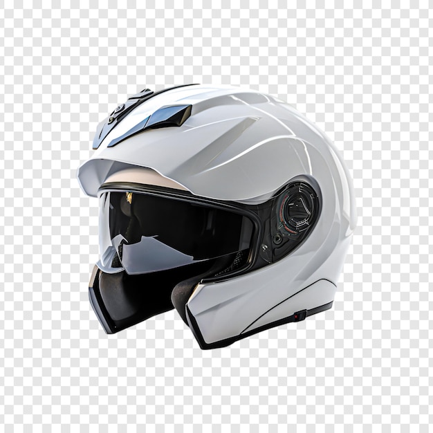 Detailed fullface motorbike helmet isolated on transparent background