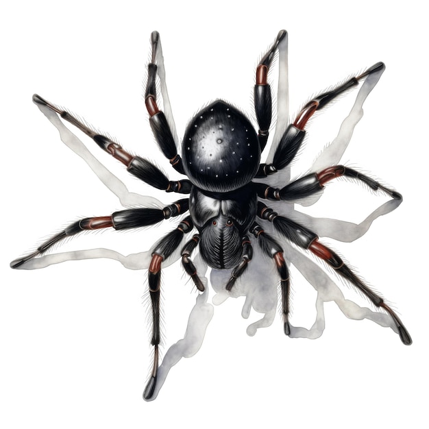 PSD a detailed illustration of a black and red spider