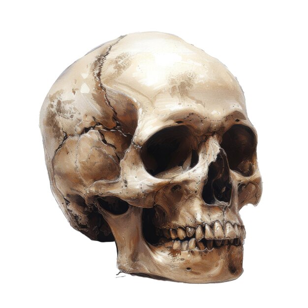 PSD a detailed illustration of a human skull