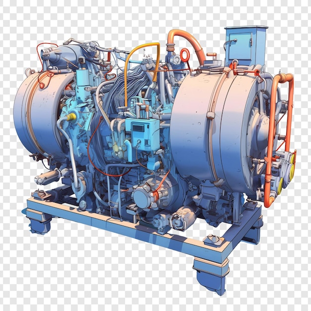 Detailed Illustration of a Powerful Engine