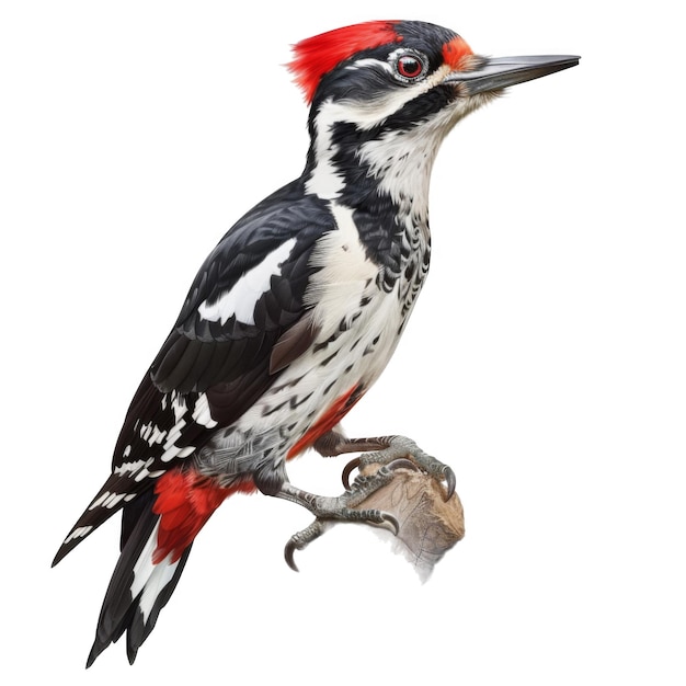 A Detailed Illustration of a RedCrested Woodpecker