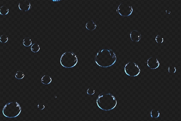 PSD detailed raindrops or bubbles isolated on transparent background