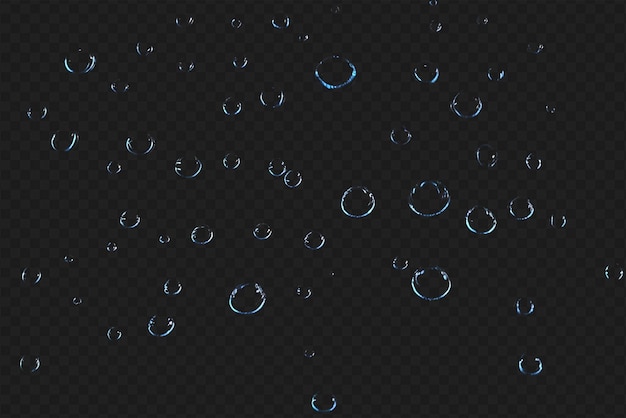 PSD detailed raindrops or bubbles isolated on transparent background