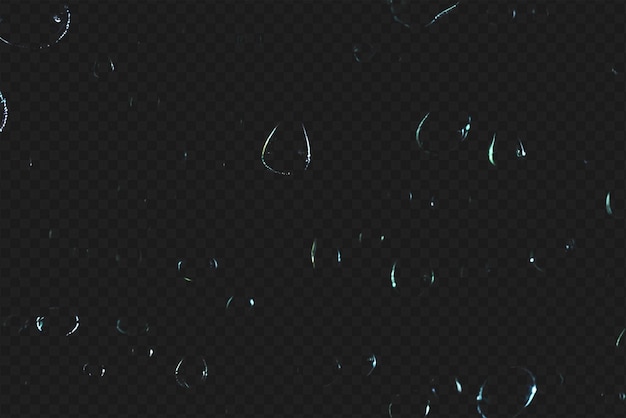 PSD detailed raindrops or bubbles isolated on transparent background