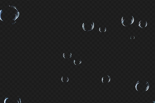 Detailed Raindrops or Bubbles Isolated on Transparent Background