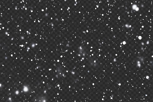 PSD detailed snowfall overlay isolated on transparent background perfect for dynamic visual effects