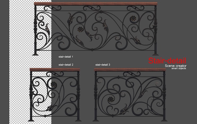 PSD details and classic staircase patterns