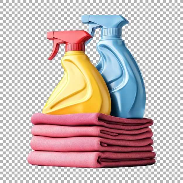 PSD detergent bottles on transparent background ai generated