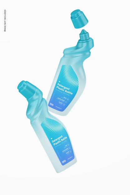 Detergent Plastic Bottle PSD Mockup, Floating