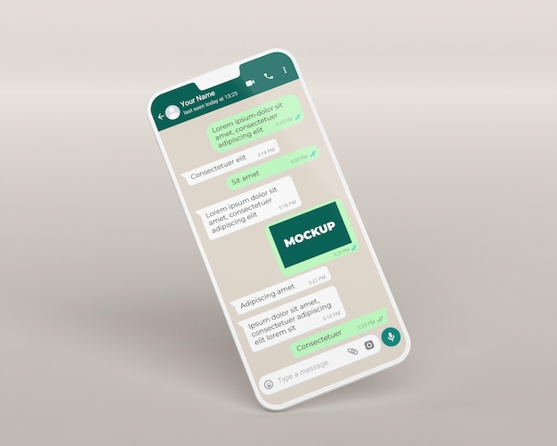 PSD device chat mockup