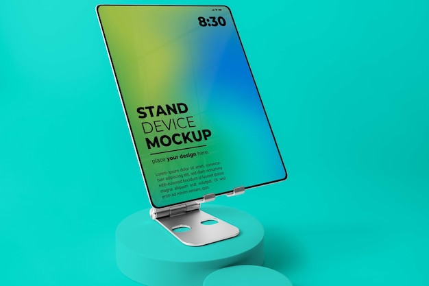 PSD device stand mockup presentation