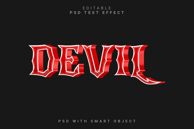 PSD devil 3d text effect