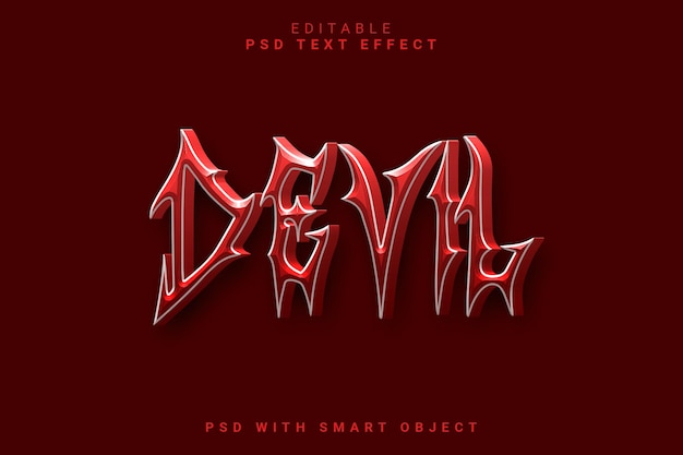 PSD devil 3d text effect