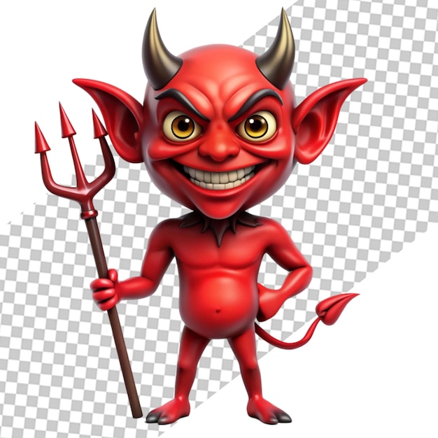 PSD devil cartoon character illustration on white background