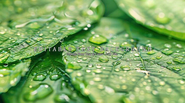 PSD dew drops on green leaves