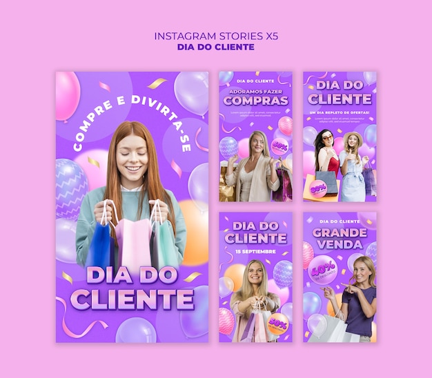 PSD dia do cliente template design