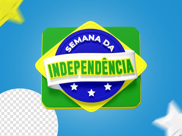 Dia da Independencia Brasil Card Independence Day Label Brazil Psd