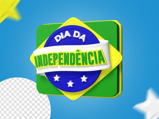 Dia da Independencia Brasil Card Independence Day Label Brazil Psd