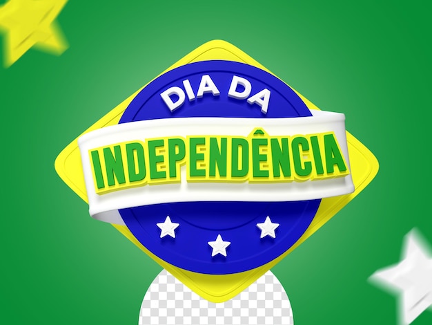 Dia da Independencia Brasil Card Independence Day Label Brazil Psd