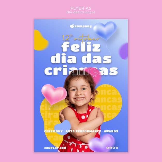 Dia das criancas template design