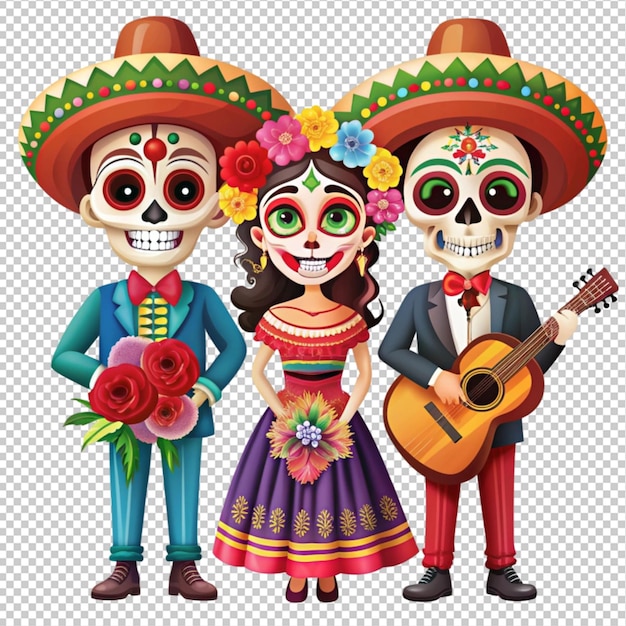 PSD dia de los muertos day of the dead traditional mexican floral sugar skull or halloween holiday