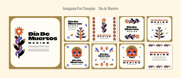 Dia de muertos celebration instagram posts