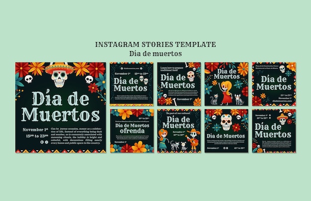 Dia de muertos celebration  instagram posts