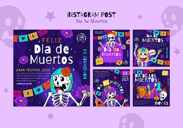 Dia de muertos celebration  instagram posts