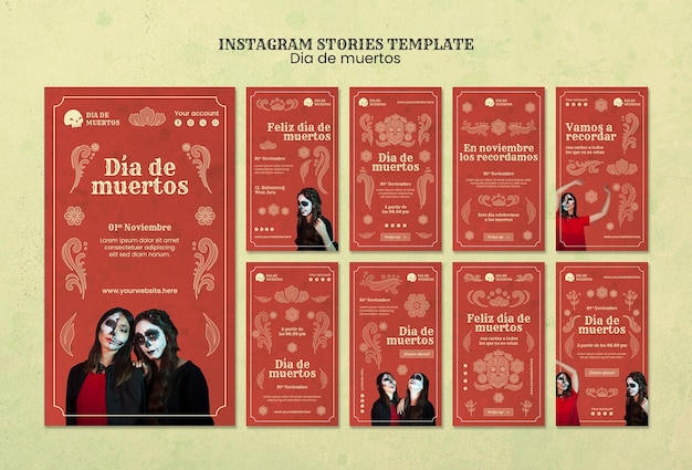 Dia de muertos celebration instagram stories