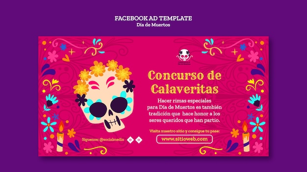 Dia de muertos celebration social media promo template