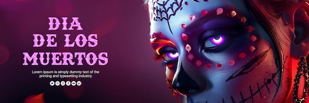 PSD dia de muertos cover banner