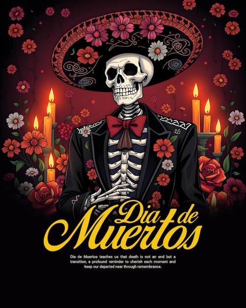 Dia de Muertos Day of the Dead Social Media Post Template Banner