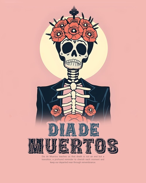 PSD dia de muertos day of the dead social media post template banner