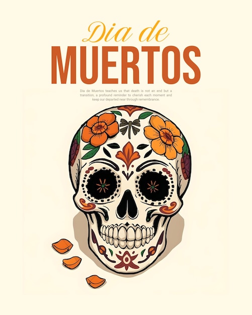 PSD dia de muertos day of the dead social media post template banner