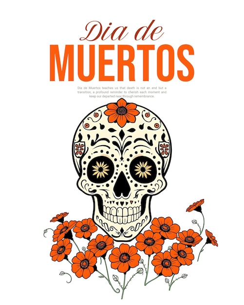 PSD dia de muertos day of the dead social media post template banner