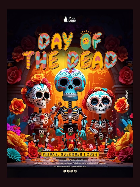 PSD dia de muertos day of the dead