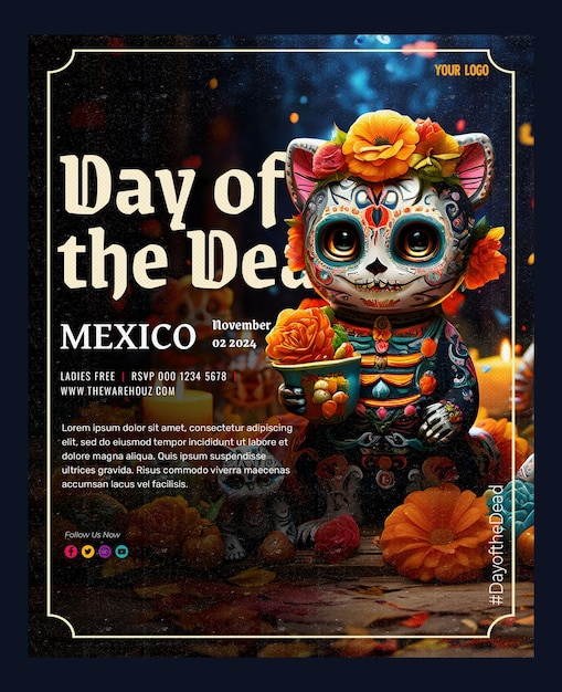 PSD dia de muertos day of the dead