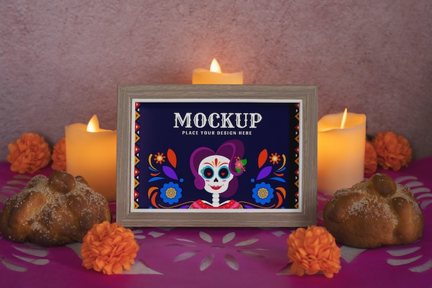 Dia de muertos frame mockup